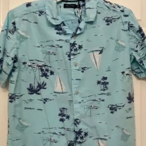 Boy’s 14-16 Shirt Nautica Tropical Blue Short Sleeve
